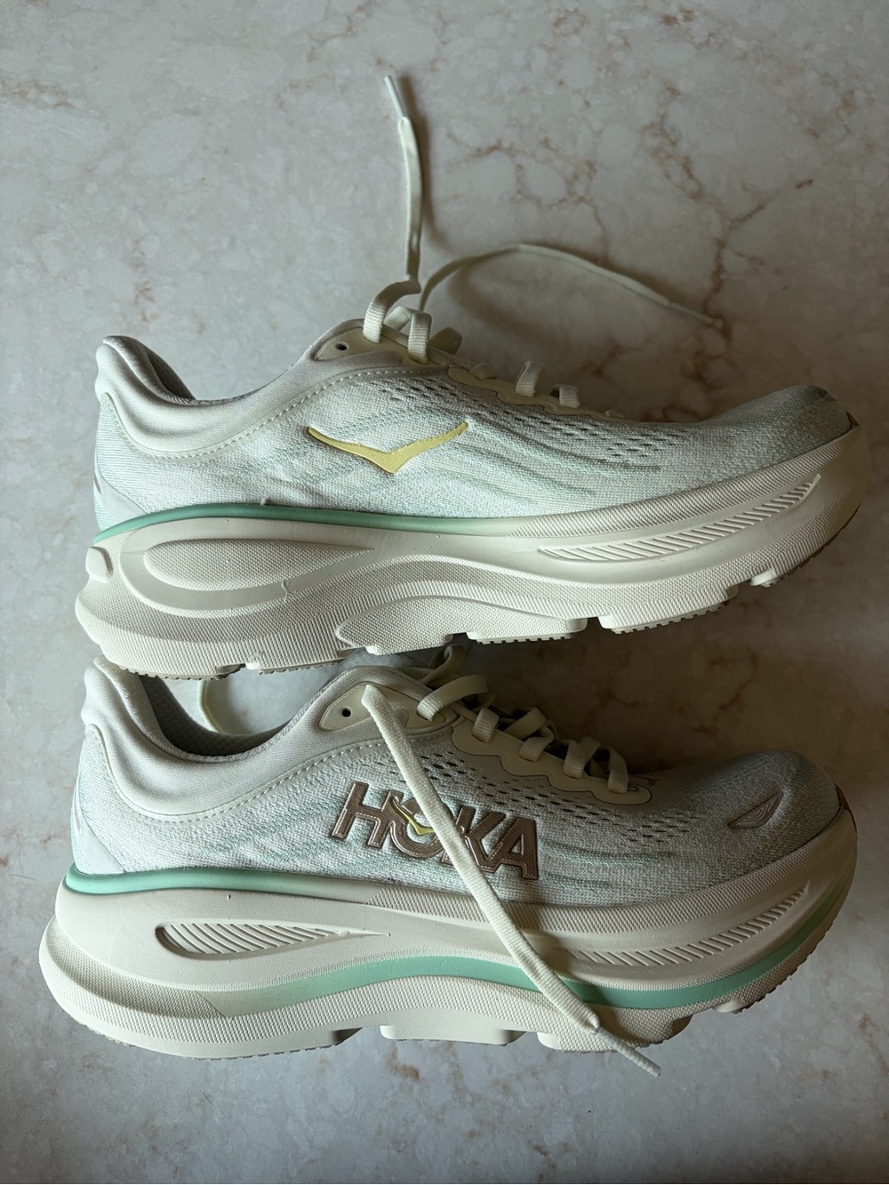 Hoka One One Bondi 9  Womens #1162012 Truffle Sea Salt Glass Running Gym Sz.7.5 - Picture 3 of 7